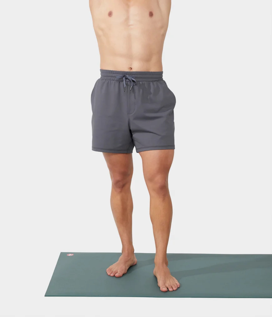 Grey Men's Manduka ANYWHERE Shorts | 9918514