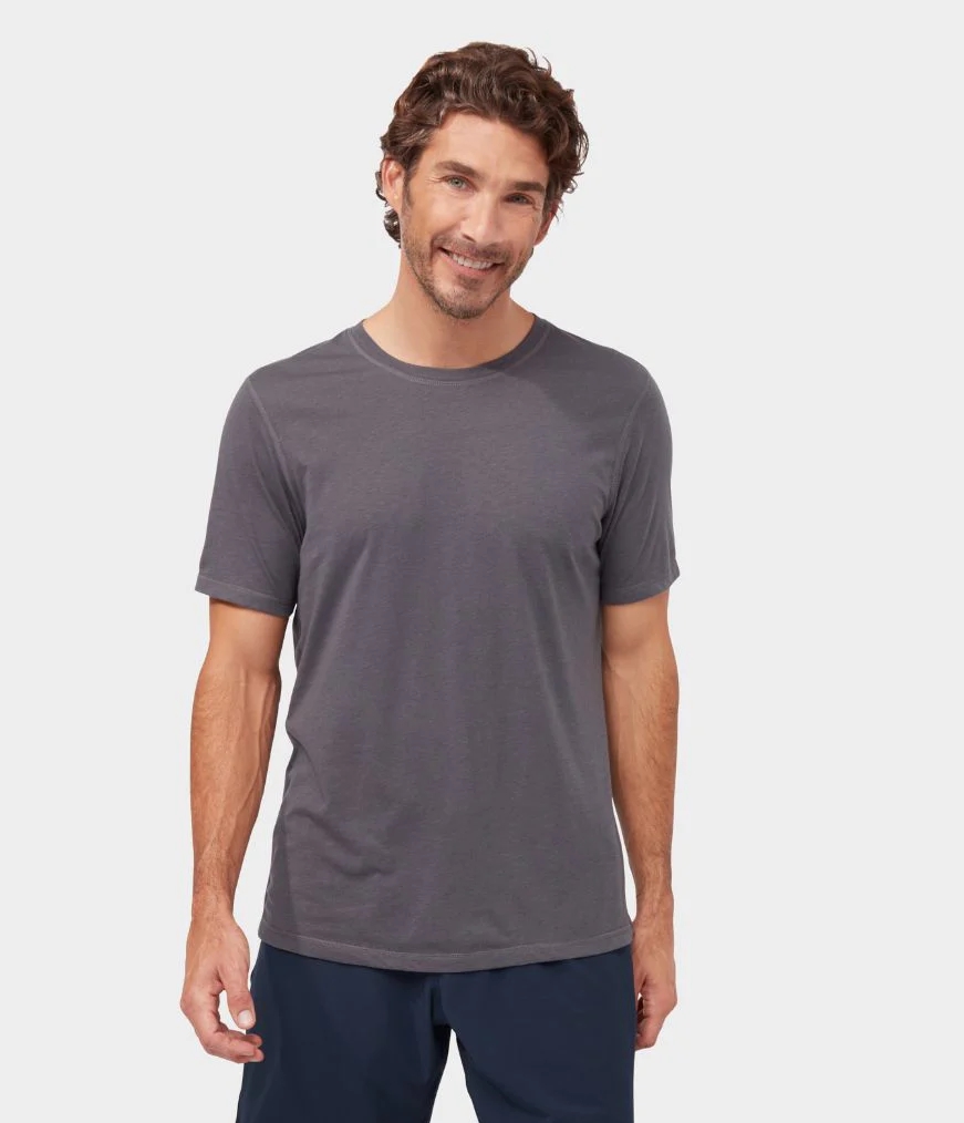 Grey Men's Manduka REFINED 2.0 T Shirts | 3501937