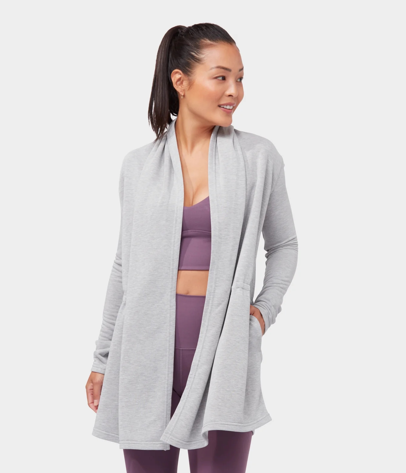 Grey Women's Manduka MEDITATION CARDIGAN Jackets | 3056795