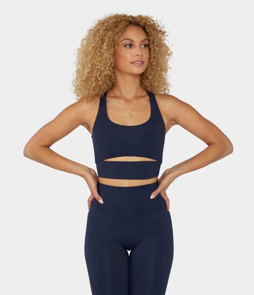 Navy Women's Manduka AURORA RACERBACK Bras | 7152784
