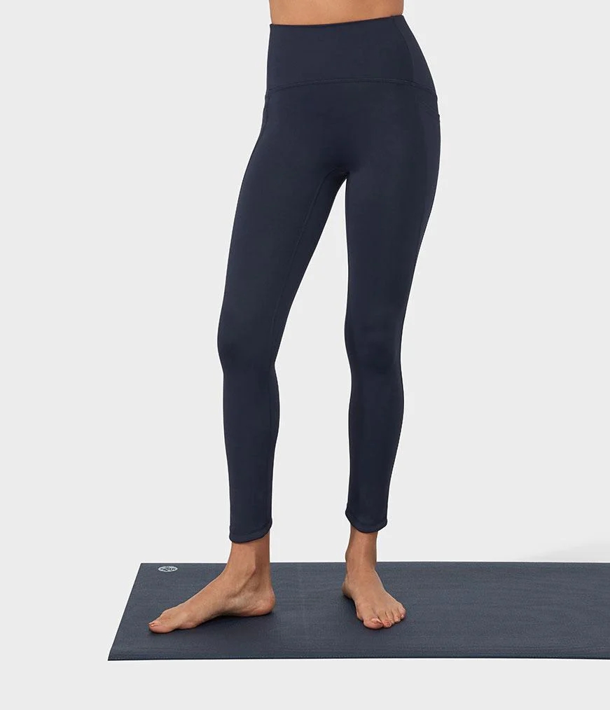 Navy Women's Manduka PRESENCE Leggings | 1183888