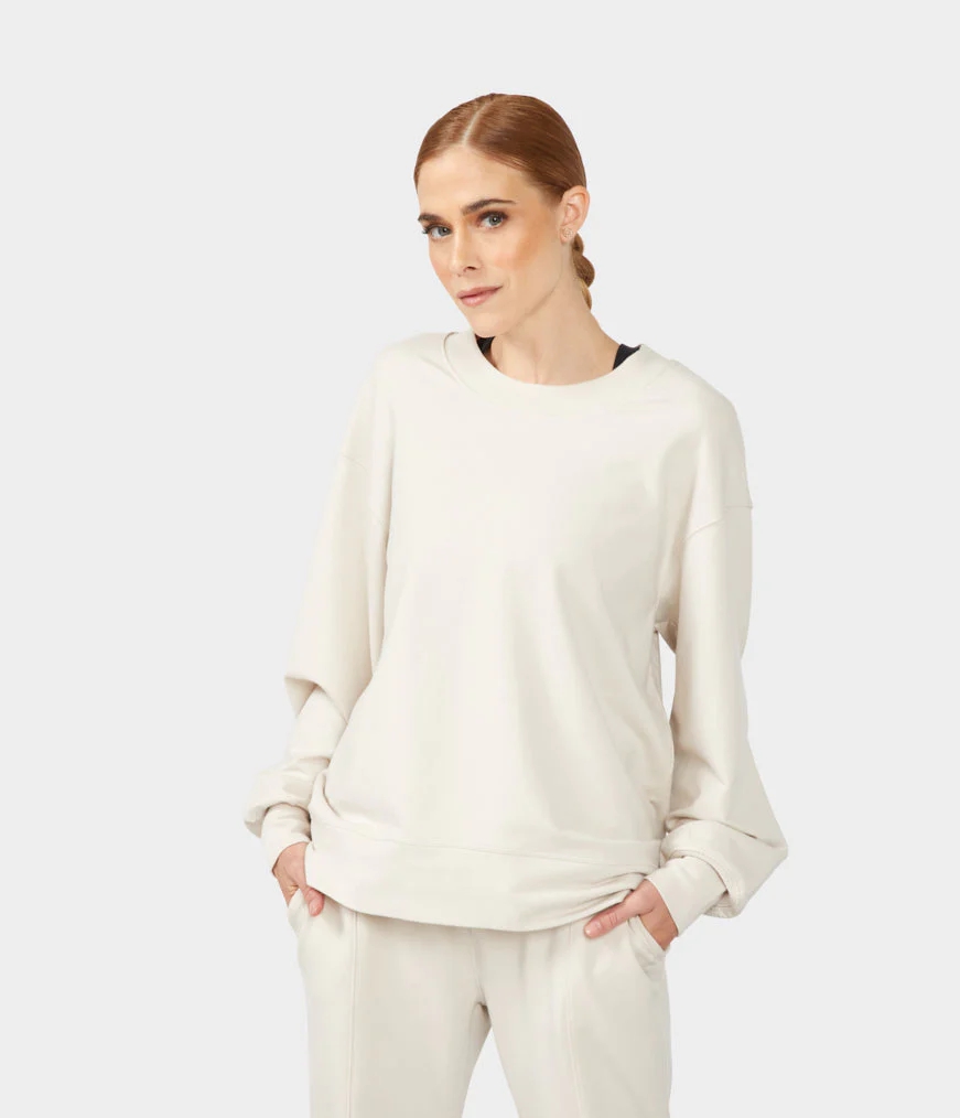 White Women's Manduka GRATITUDE Pullover | 7799806